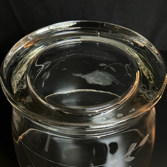 Vintage Etched Glass Ice Bucket-Bowl - Picture 2 of 6